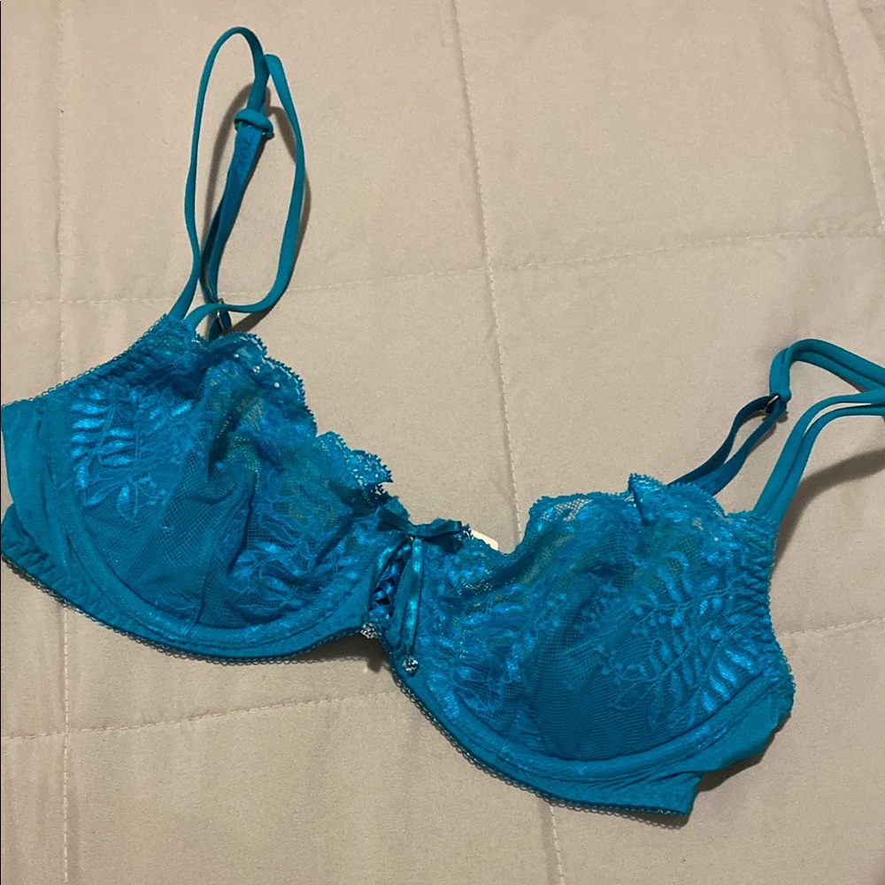 Teal Lace Underwire Bra